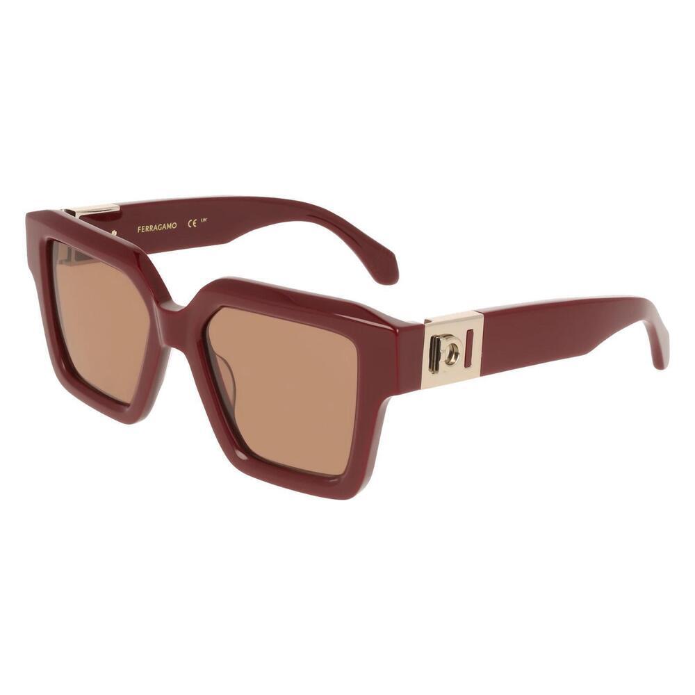 Salvatore Ferragamo SF2084S Sunglasses Burgundy Acetate/Metal Square